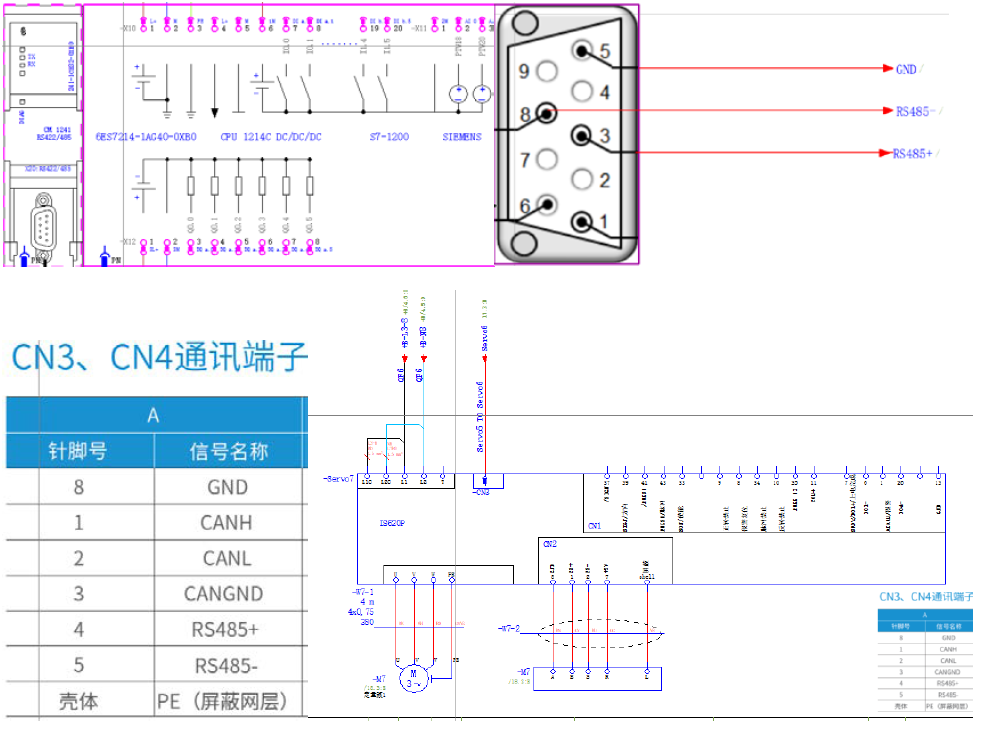 西门子1200通过485通讯控制汇川伺服电机