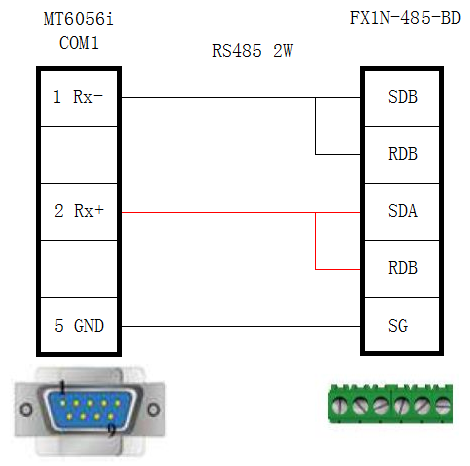 三菱PLC（用FX1N-485BD）与威纶通（MT6056i）触摸屏通讯